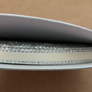Cream Ribbon with Silver Trim 1/4 inch 50 yds.